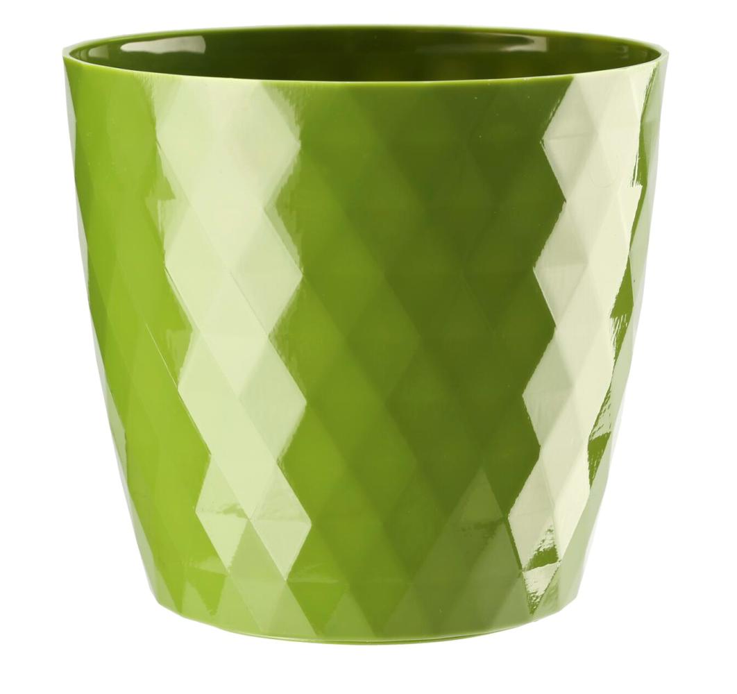 Green Cristal plastic plant pot cover without drainage holes